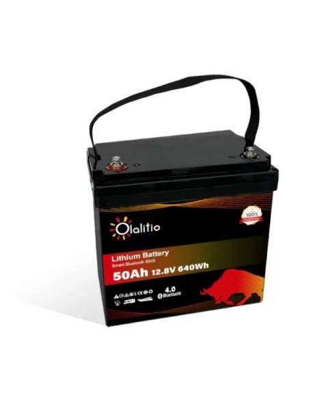 Batería Litio LiFePO4 12V 50Ah Bluetooth | Olalitio