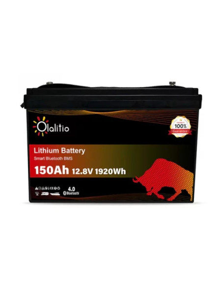 Batería Litio LiFePO4 12V 150Ah PRO Bluetooth | Olalitio