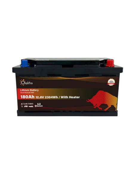 Batería Litio LiFePO4 12V 180Ah Bluetooth y BMS | Olalitio