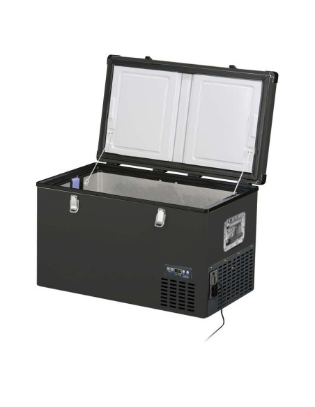 Nevera portátil de 74 litros Black Steel con alimentación 12V, marca Indel B modelo TB74 con Bluetooth