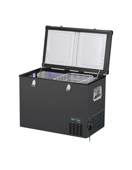Nevera portátil de 130 litros Black Steel con alimentación 12V, marca Indel B modelo TB130 con Bluetooth