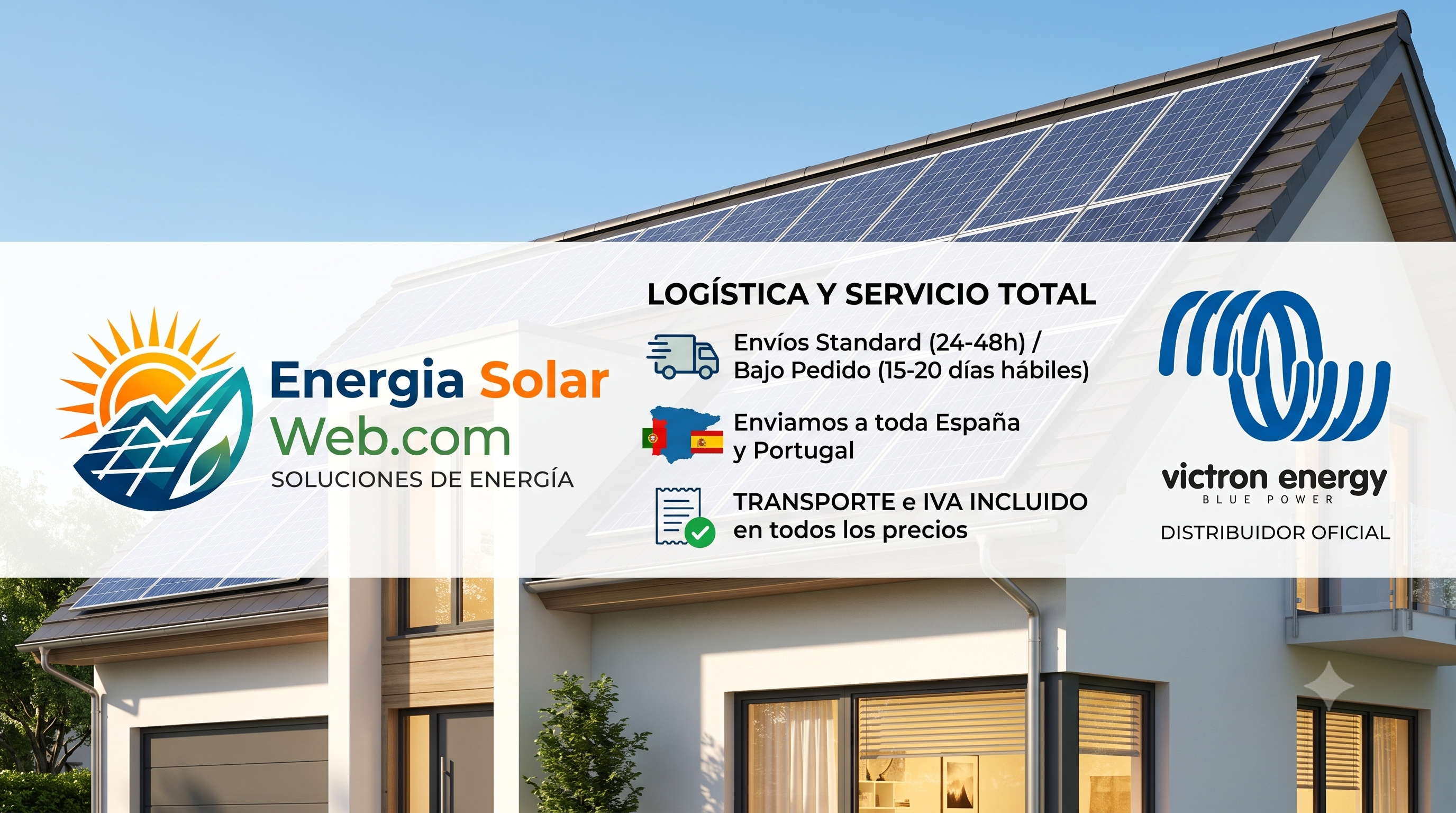 Distribuidor oficial Victron Energy - Envío 24-48h a toda España y Portugal, transporte e IVA incluido en todos los precios